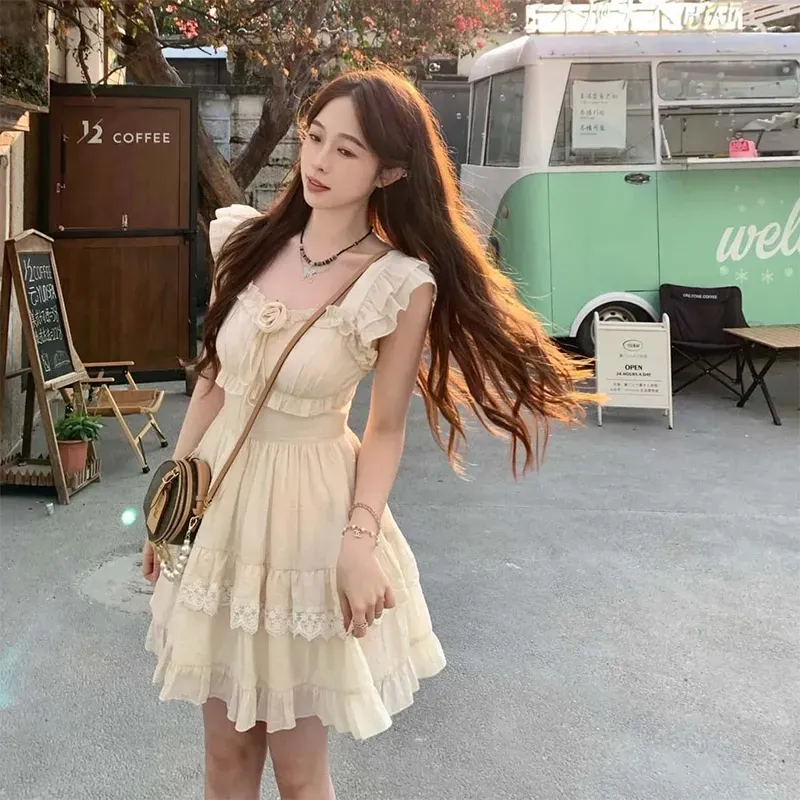 Zukizuki Slip Dress Women's Apricot-2