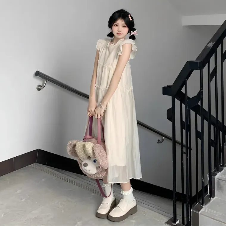 Zukizuki Sleeveless Dress Women's Apricot-3