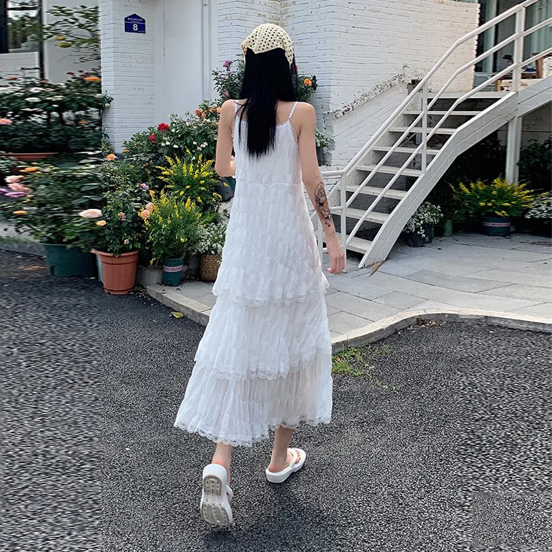 Zukizuki Slip Dress Women's White-4