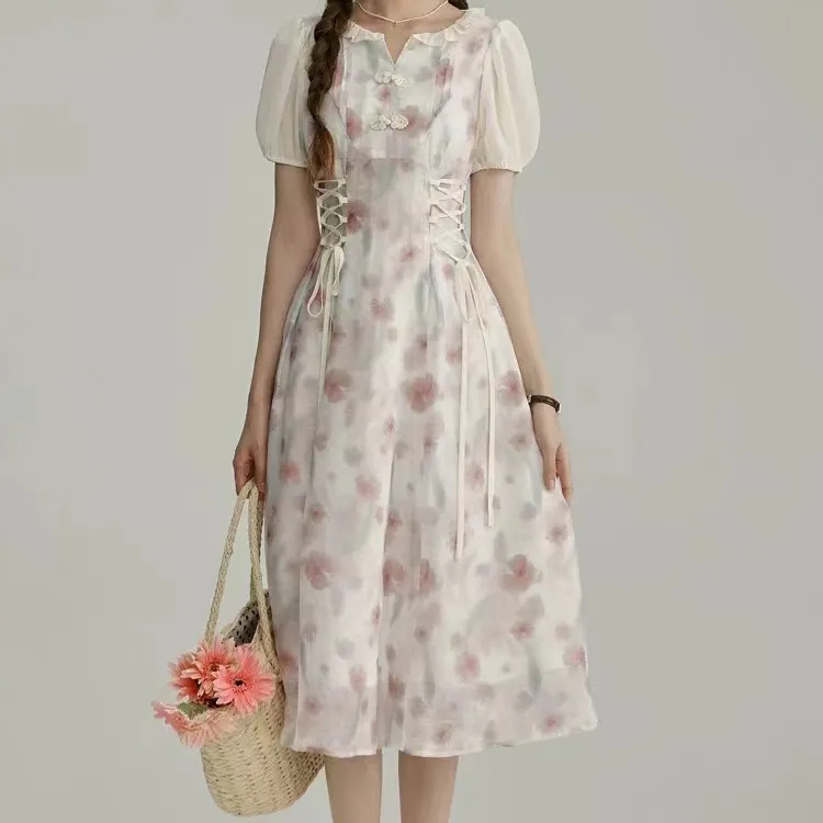 Zukizuki Short Sleeved Dress Women's-1
