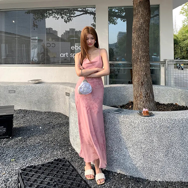 Zukizuki Slip Dress Women's Pink-3