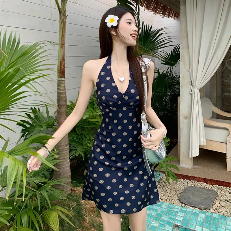 Zukizuki Sleeveless Dress Women's Royal Blue-3