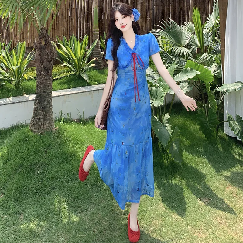 Zukizuki Short Sleeved Dress Women's-3