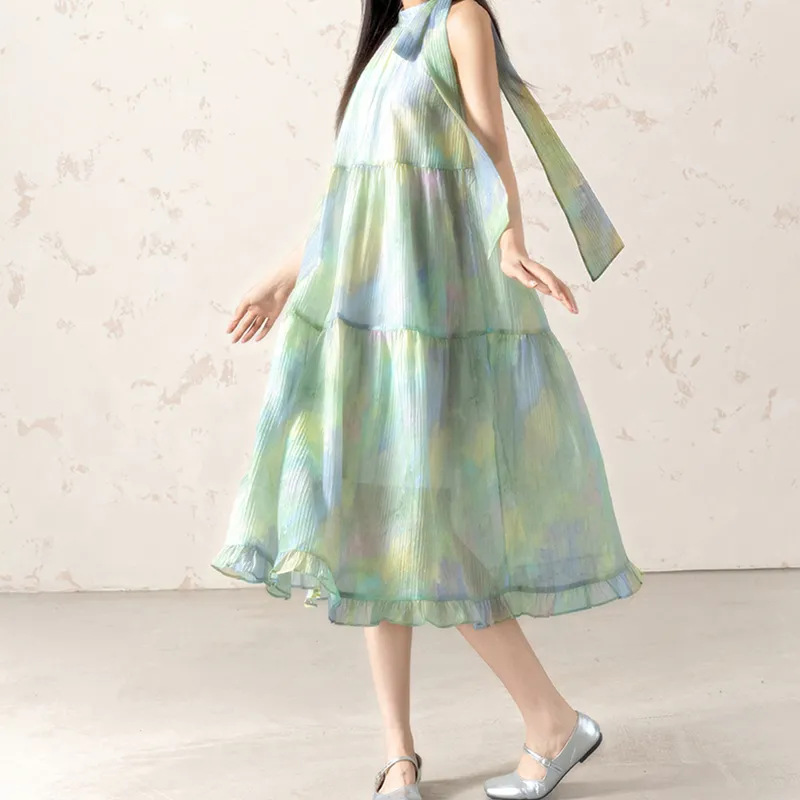 Zukizuki Sleeveless Dress Women's Multicolor-3