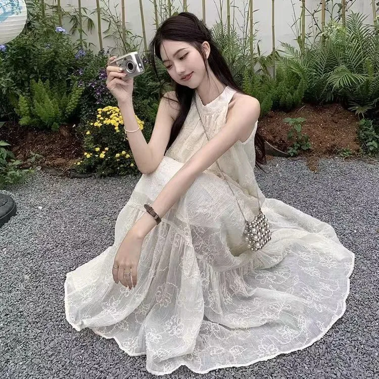 Pa33word Sleeveless Dress Style Women's Apricot Single Item-5