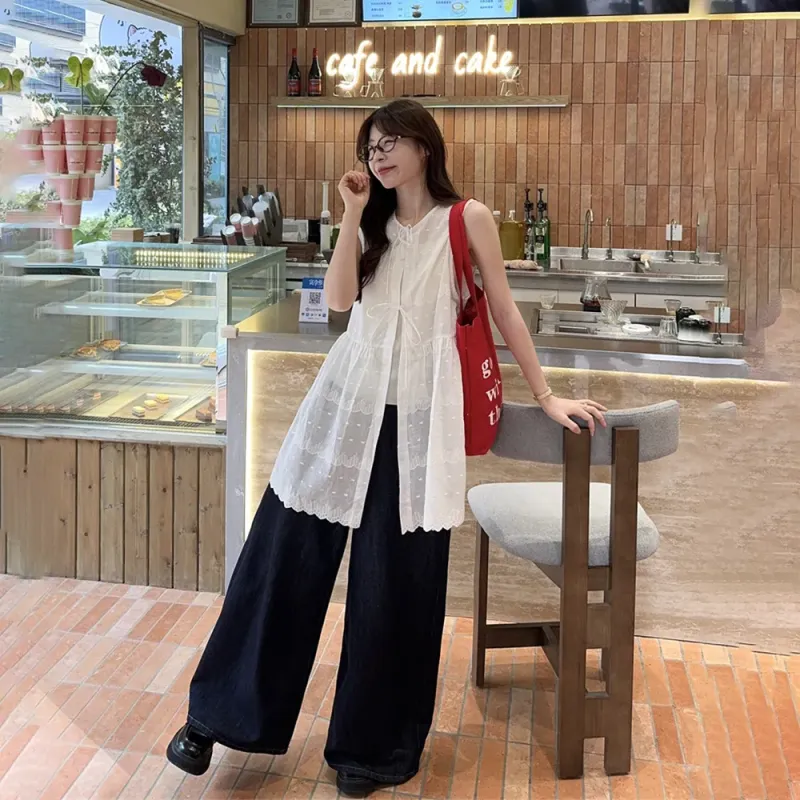Zukizuki Sleeveless Dress Women's White-2
