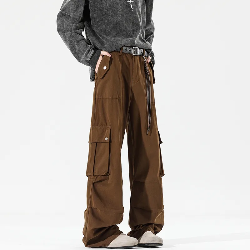 OKPI Casual Pants Unisex Brown-1