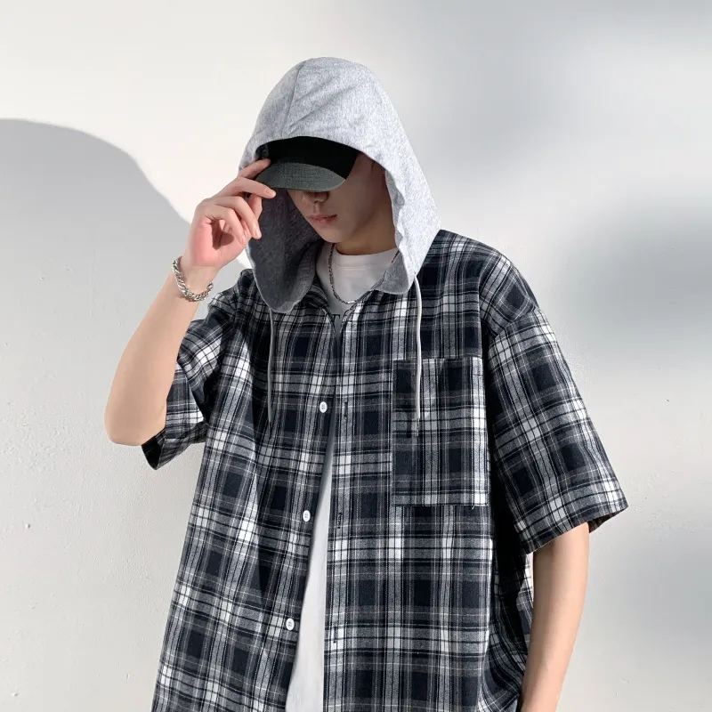 OKPI Shirts Unisex Vintage ★ Blue Plaid-3