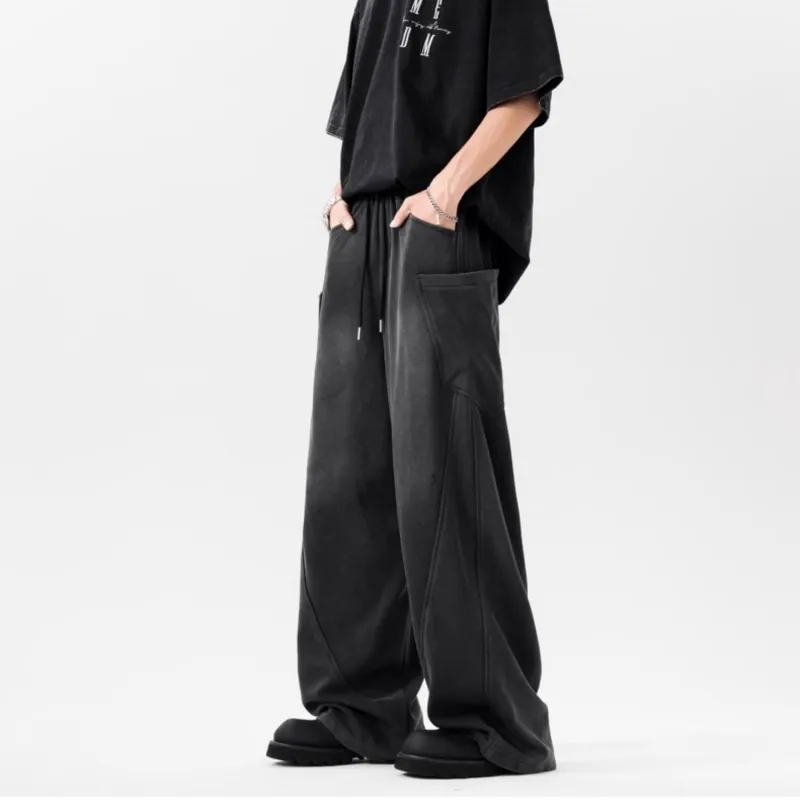 OKPI Cargo Pants Unisex Vintage Washed Black-2