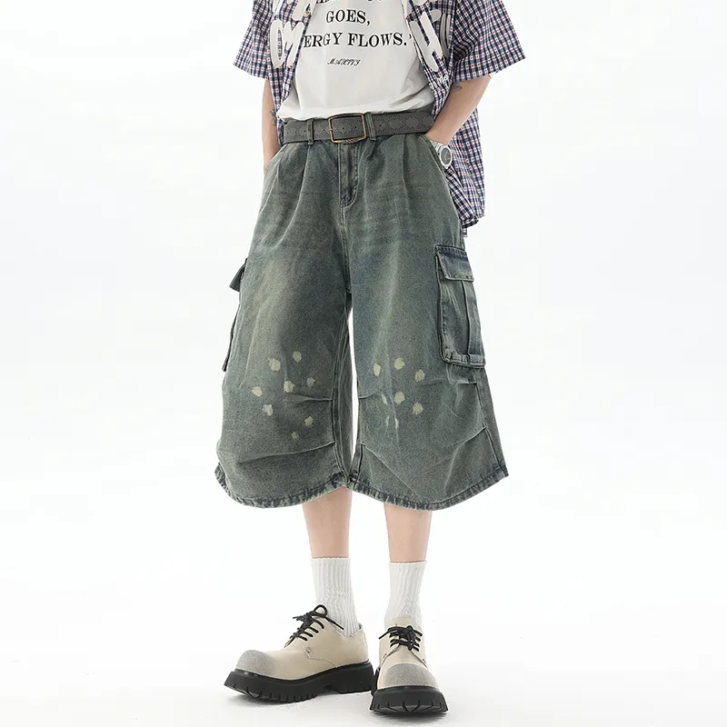OKPI Denim Shorts Unisex ♦ Vintage Blue ♦-3