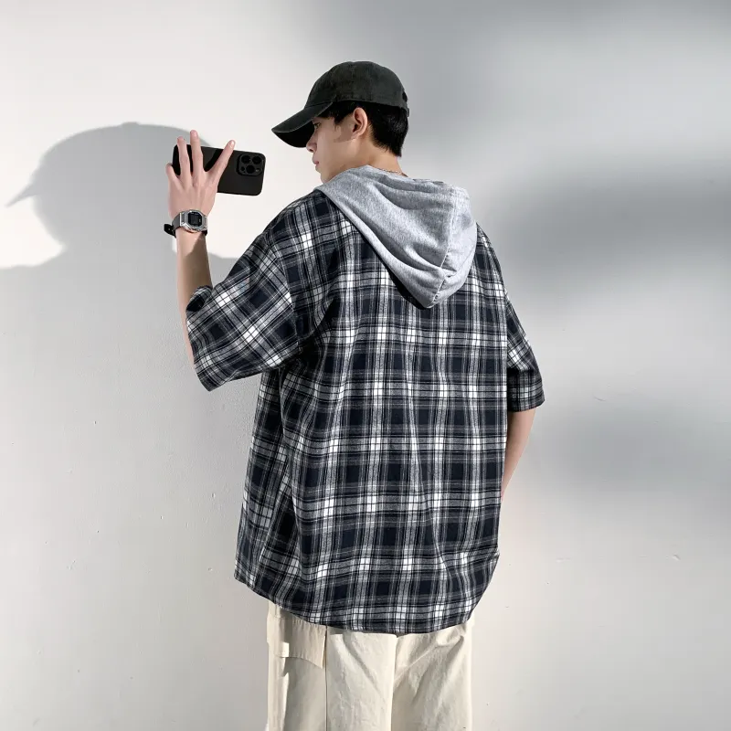 OKPI Shirts Unisex Vintage ★ Blue Plaid-1