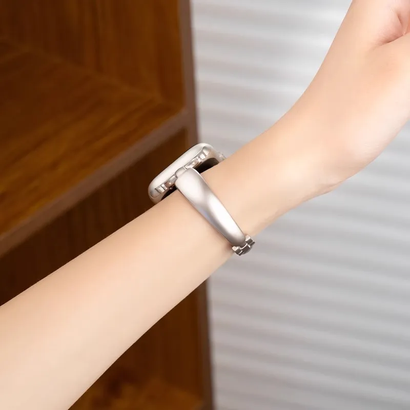 FZRT Watch Bands Metal Bangle With Chain Steel Band Unisex-2