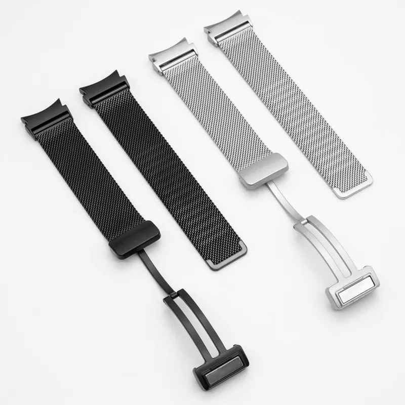 FZRT Watch Bands Metal Stainless Steel Beige Blue Magnetic Buckle Strap Unisex-6