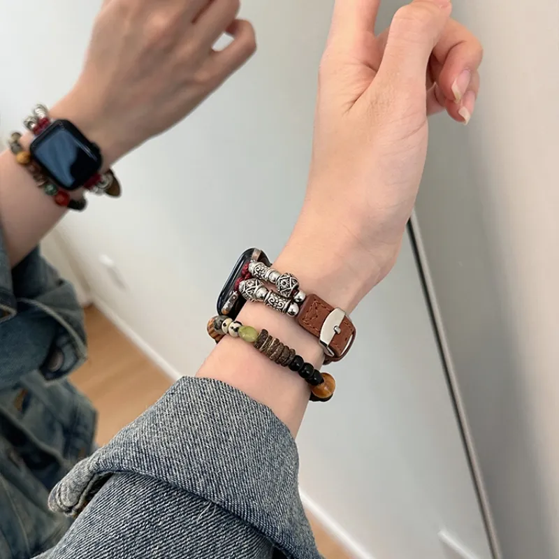 FZRT Apple Compatibility Watch Band Artificial Leather Material-5