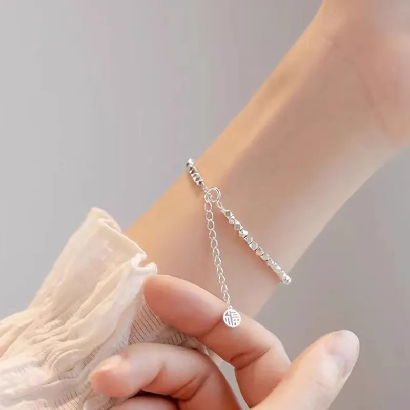 Chinese Jewelry 999 Fine Silver Bracelets Women's White Silver-3