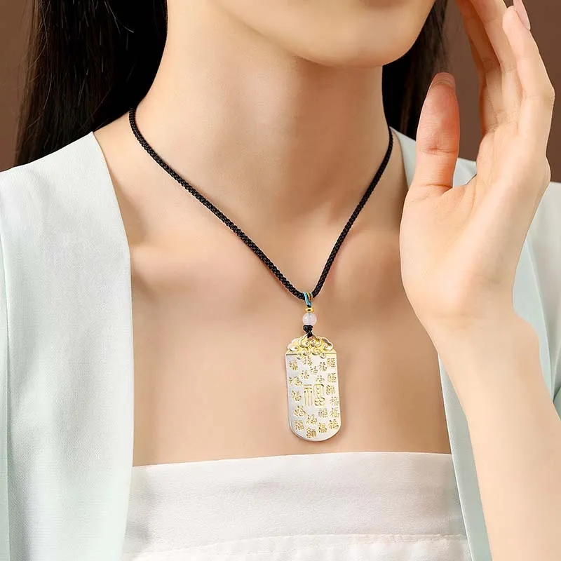 Chinese Jewelry 999 Fine Silver Necklaces Unisex-8