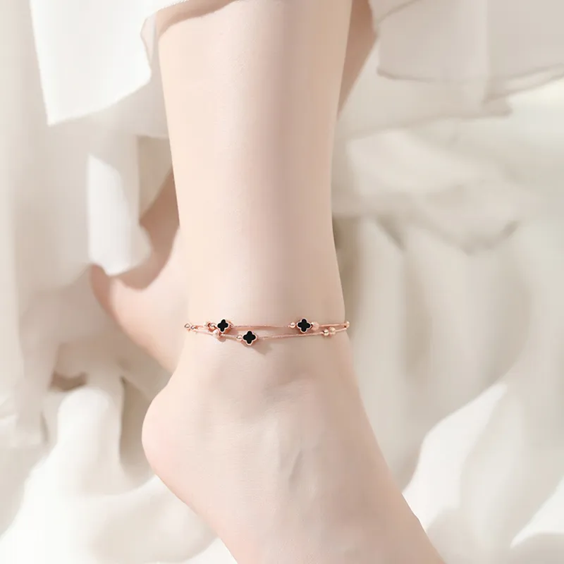 SINO GEM 925 Sterling Silver Anklets Women's-4