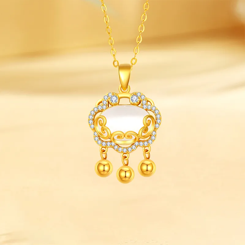 Chinese Jewelry Chalcedony Necklaces Women's-1