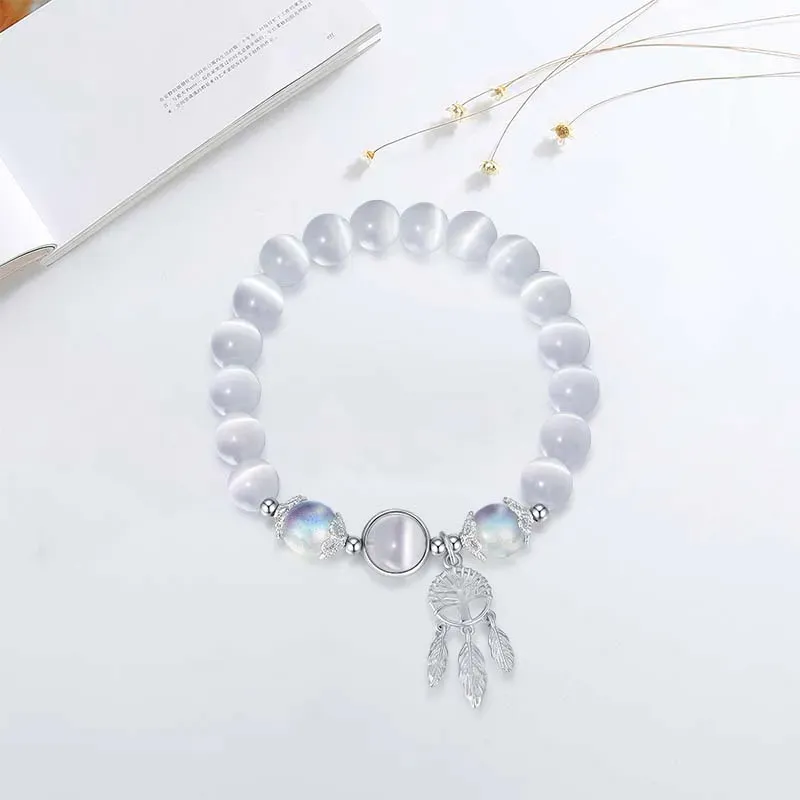 SINO GEM Glass Cat Eye Bracelets Women's-1
