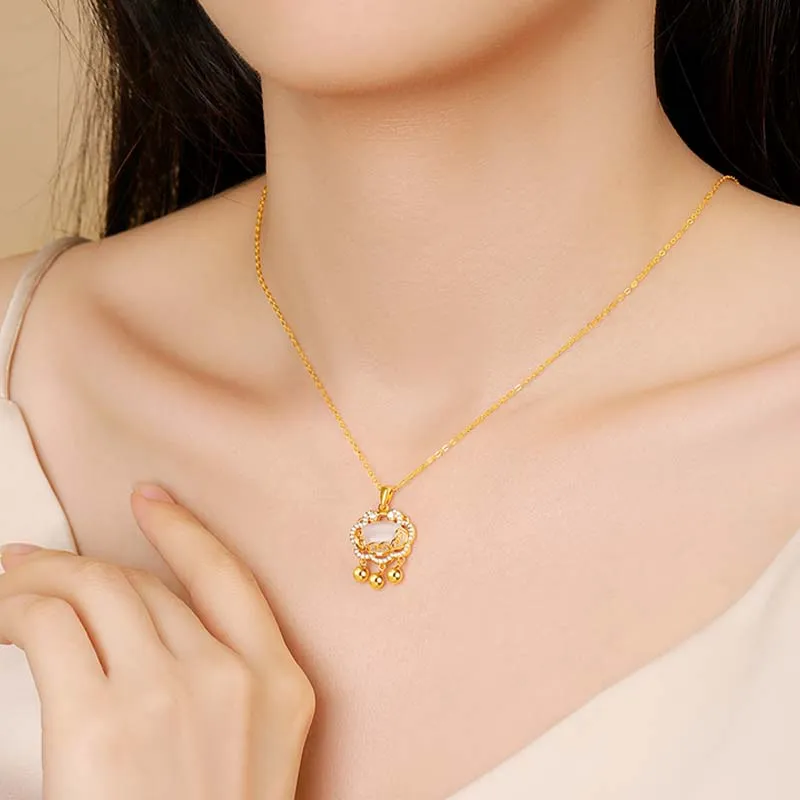 Chinese Jewelry Chalcedony Necklaces Women's-3