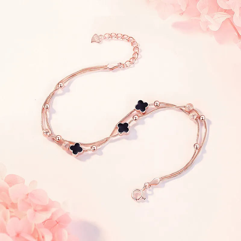 SINO GEM 925 Sterling Silver Anklets Women's-3