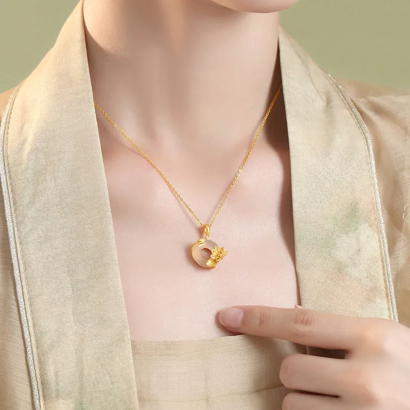 SINO GEM Chalcedony Jade Necklaces Women's-2
