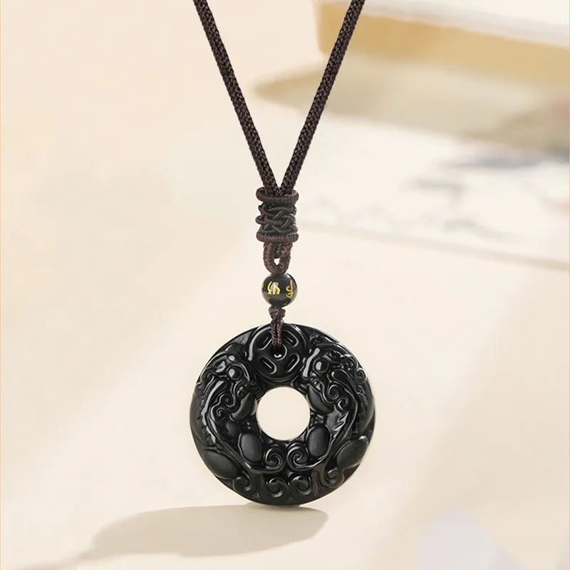 SINO GEM Obsidian Necklaces Unisex-2