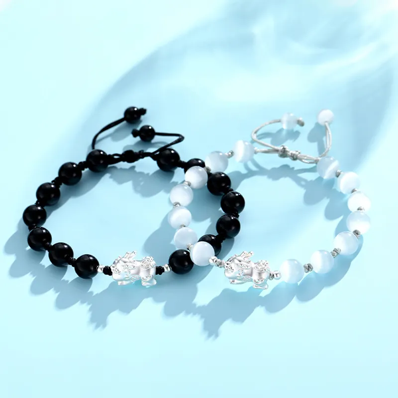 SINO GEM Glass Cat Eye Bracelets Unisex-3