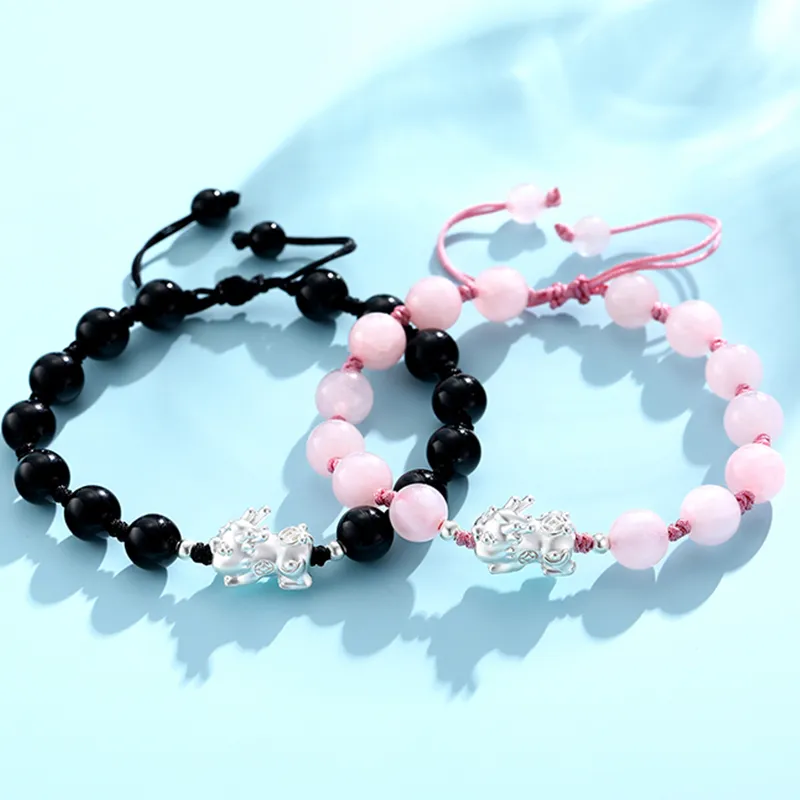 SINO GEM Glass Cat Eye Bracelets Unisex-4