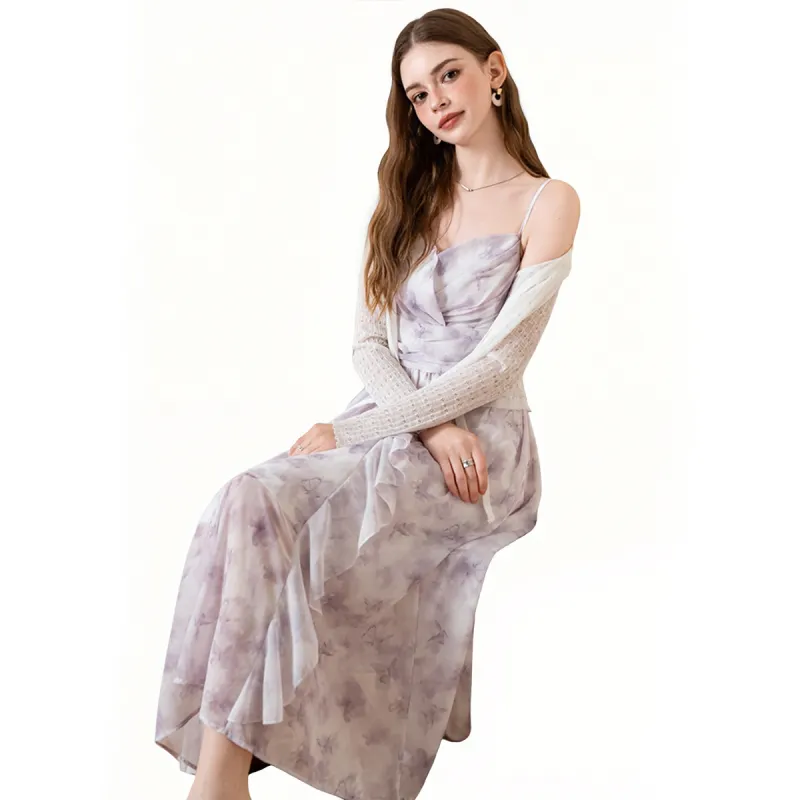 BANANA BABY Slip Dresses Women's Skirt+Cardigan-4