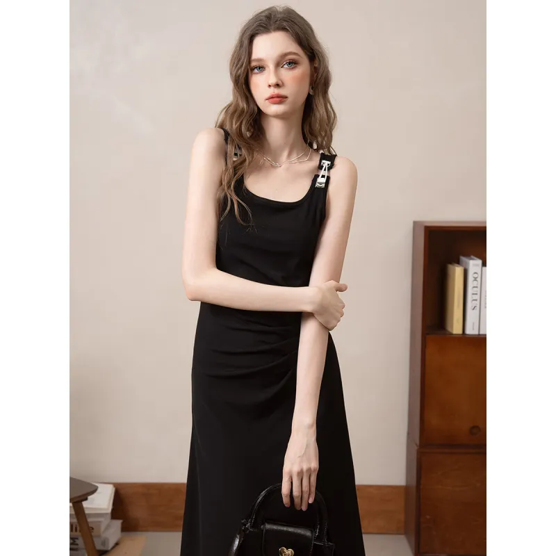 BANANA BABY Slip Dress Women's Black-4