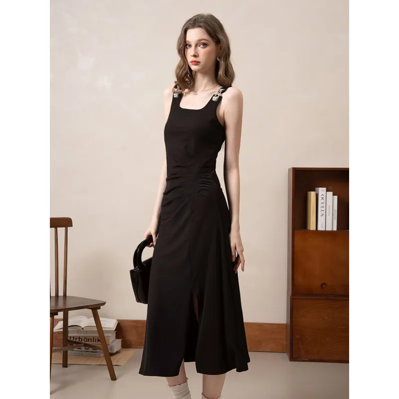BANANA BABY Slip Dress Women's Black-2