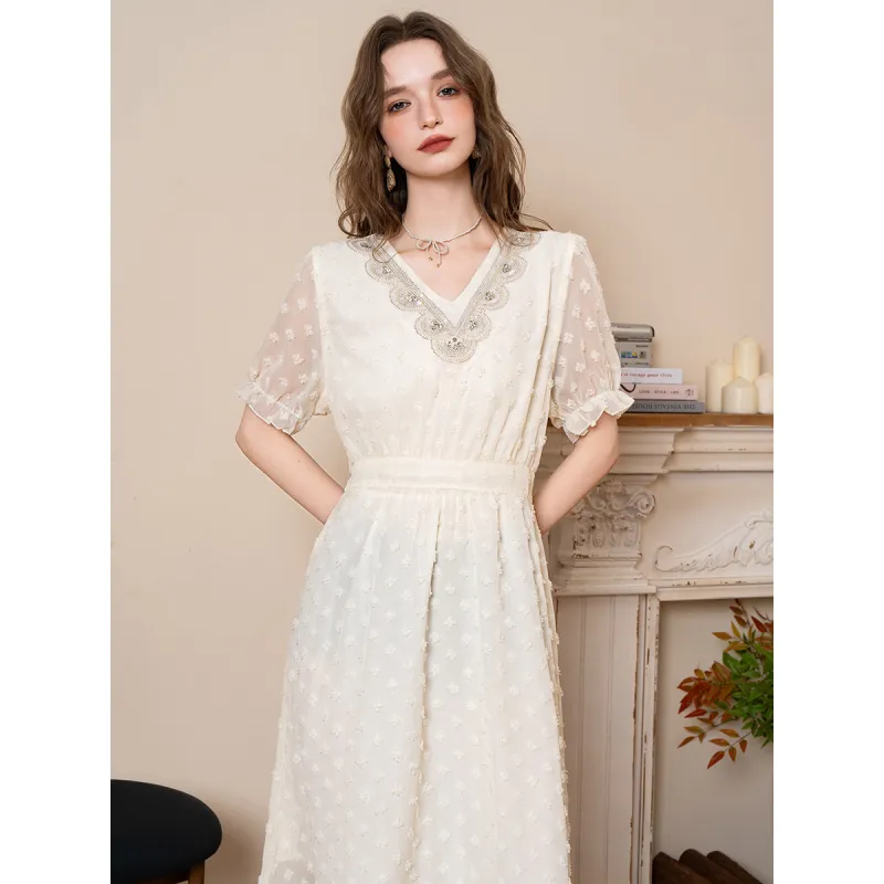 BANANA BABY Short Sleeved Dress Women's Apricot-4