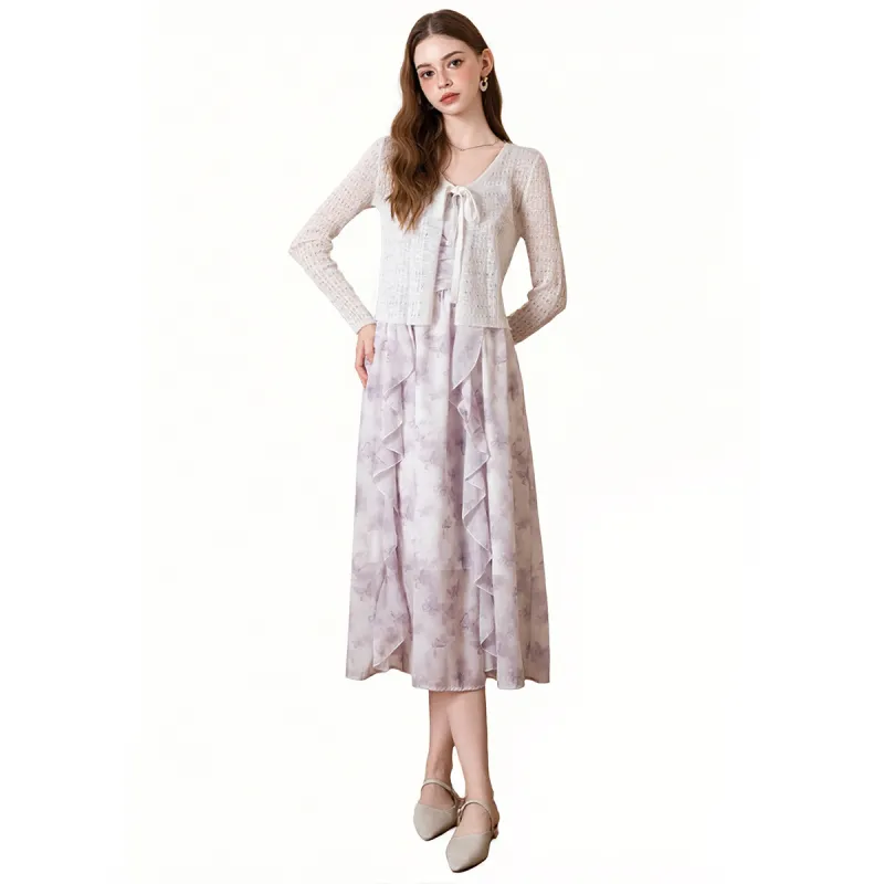 BANANA BABY Slip Dresses Women's Skirt+Cardigan-2