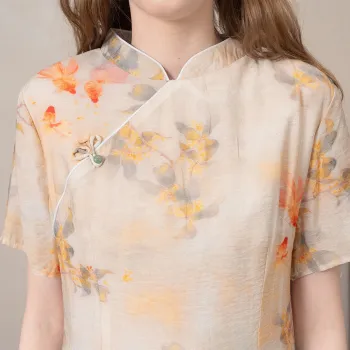 BANANA BABY Short Sleeved Elegant Dress Women's Yellow