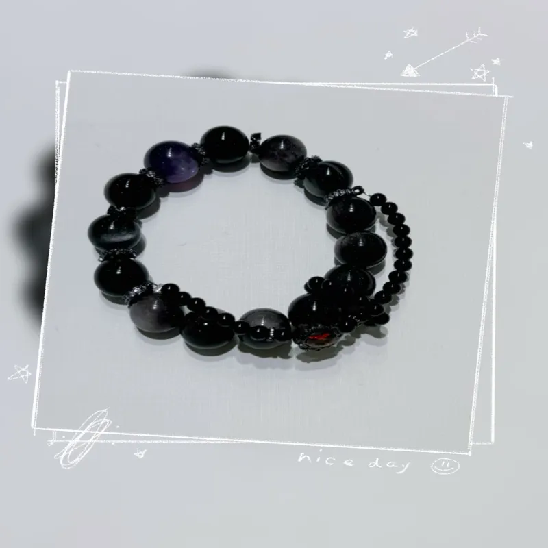 YANGENGNIAN Obsidian Bracelets Unisex-1