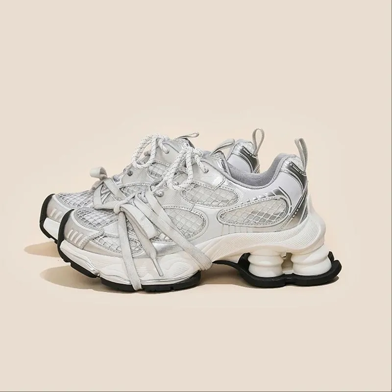 NTOZE Shock Absorbers With Slip Resistant And Abrasion Resistant Properties Chunky Sneakers Women's-3