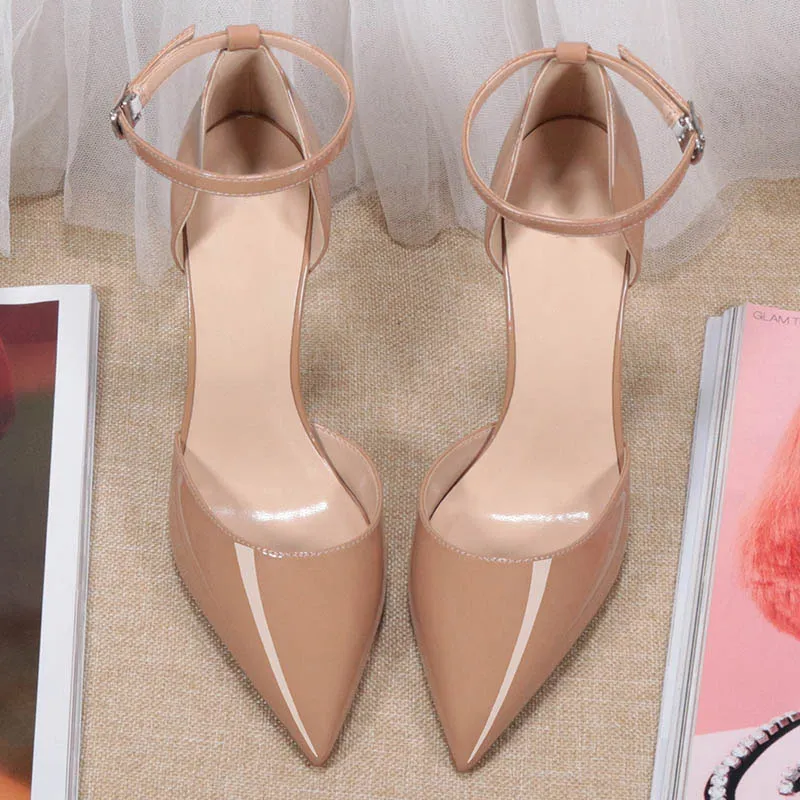 NTOZE Slim Heel High Heels Women's Nude-3
