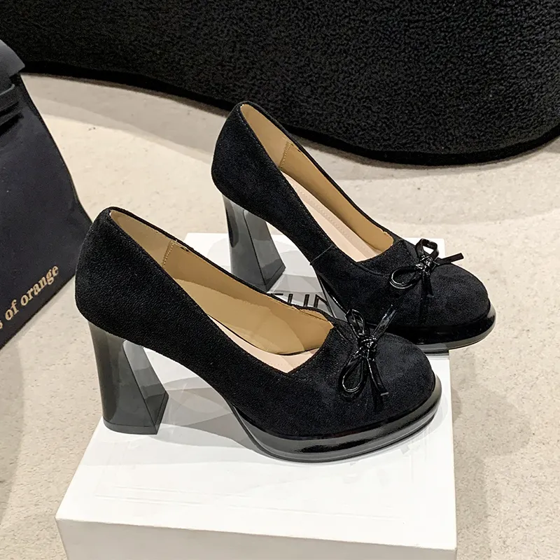 NTOZE Chunky Heel High Heels Women's-4