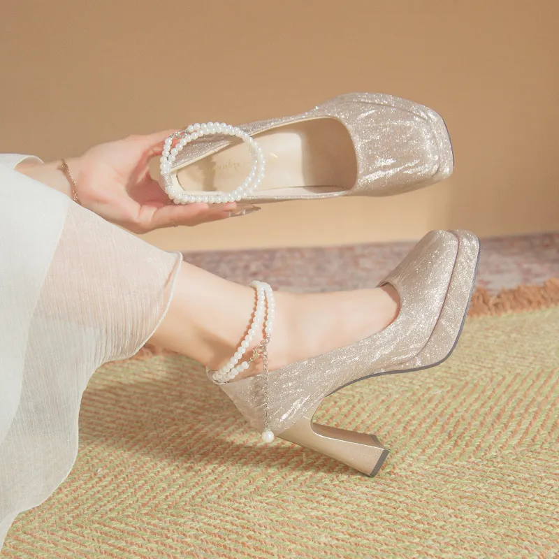 NTOZE Chunky Heel High Heels Women's-7