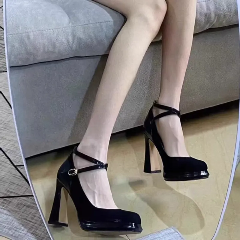 NTOZE Block Heel High Heels Women's-10