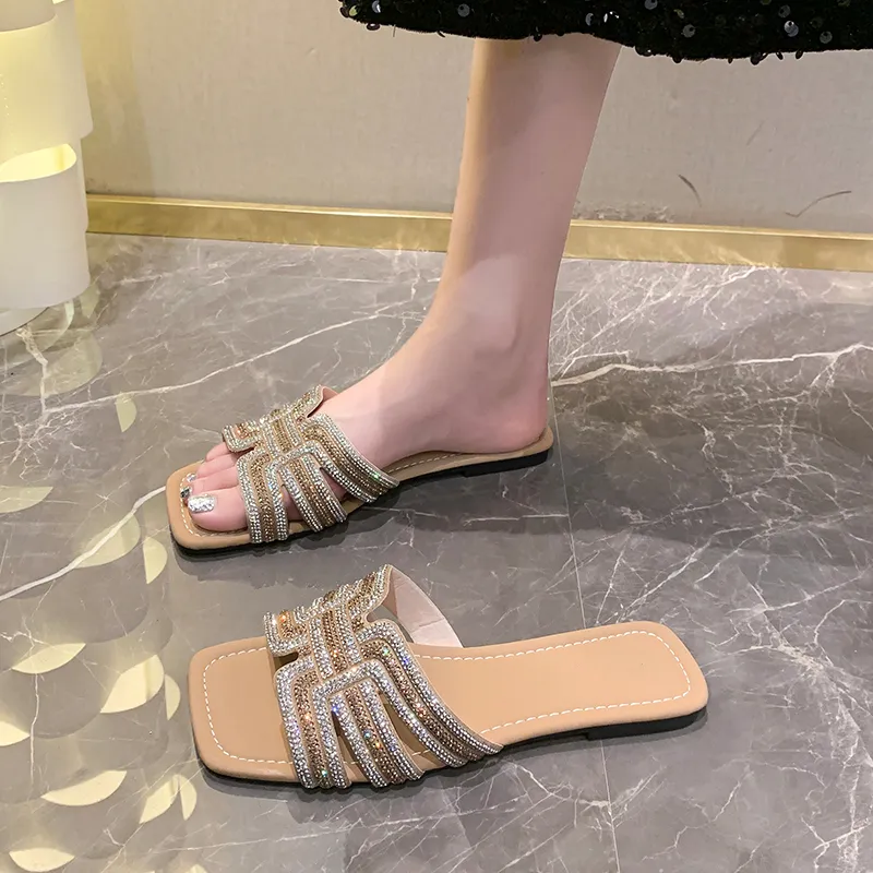 NTOZE Rhinestone Odor Resistant, Abrasion Resistant Slide Slippers Women's-2
