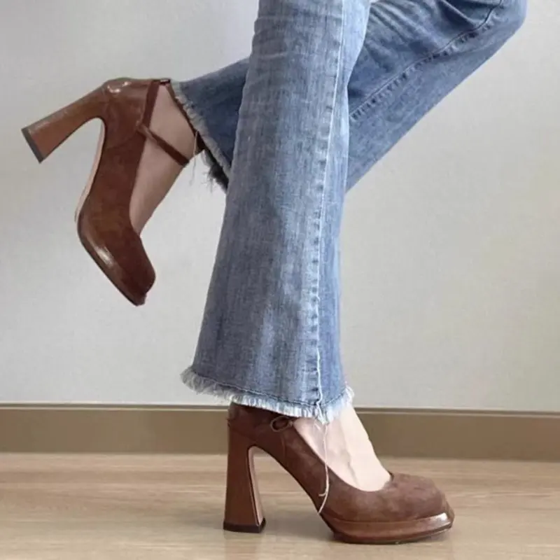NTOZE Block Heel High Heels Women's-13