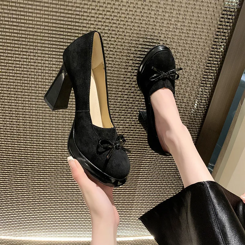 NTOZE Chunky Heel High Heels Women's-1