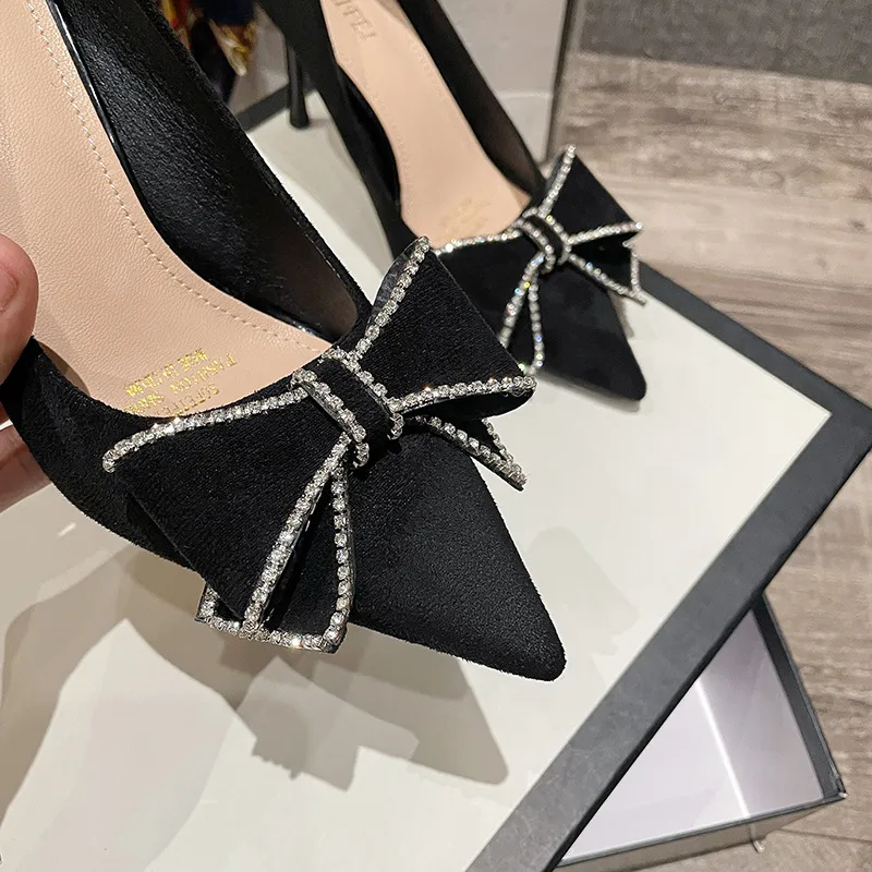 NTOZE Slim Heel High Heels Women's Black-10