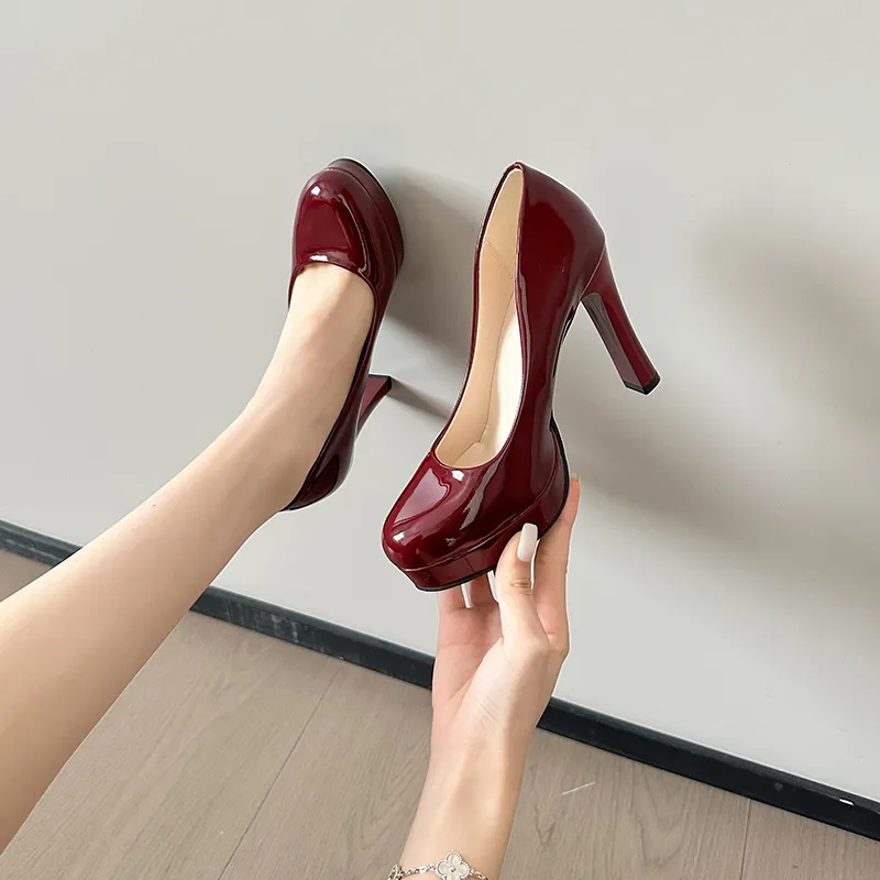 NTOZE Chunky Heel High Heels Women's-13