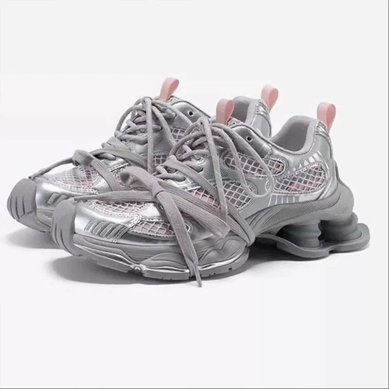 NTOZE Shock Absorbers With Slip Resistant And Abrasion Resistant Properties Chunky Sneakers Women's-7