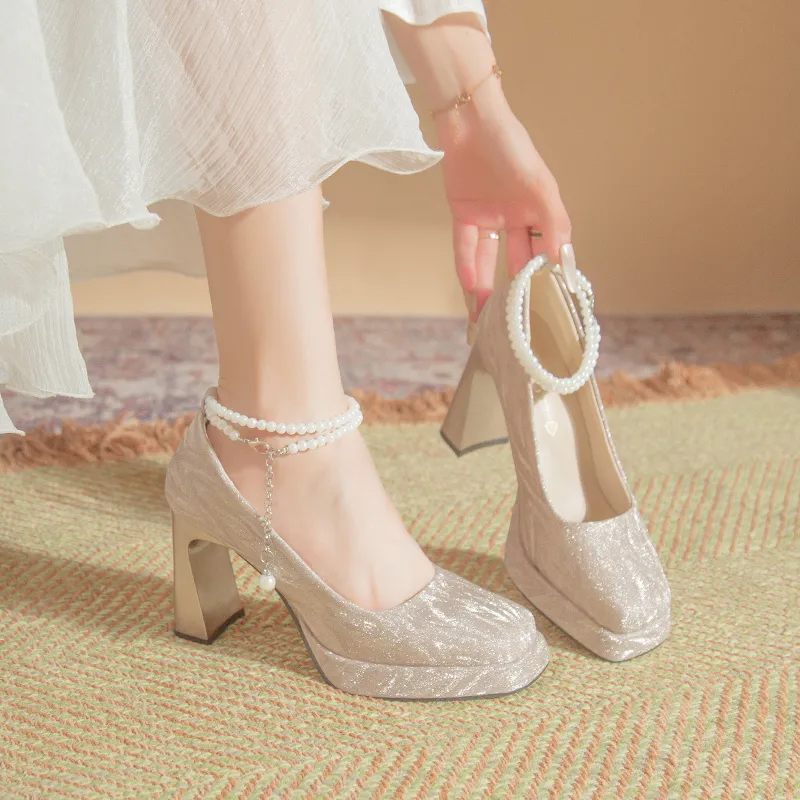 NTOZE Chunky Heel High Heels Women's-6