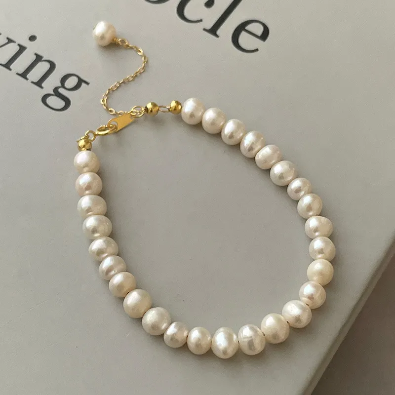 Old Fu Gold Pearl Bracelets Women's-2