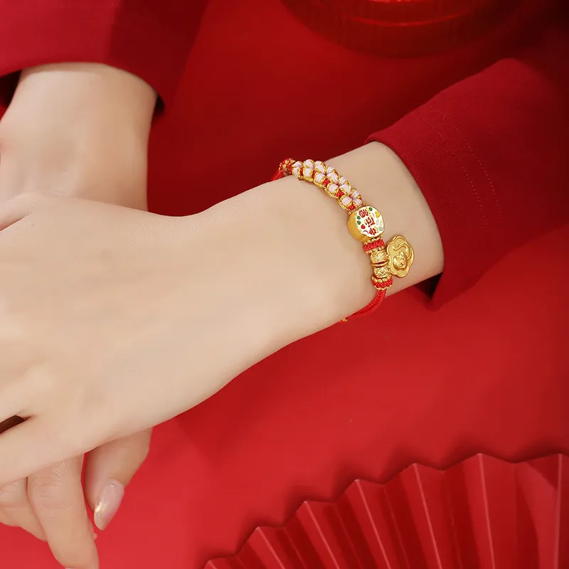 Old Fu Gold Intangible Heritage Hand Woven Bracelets Women's-3